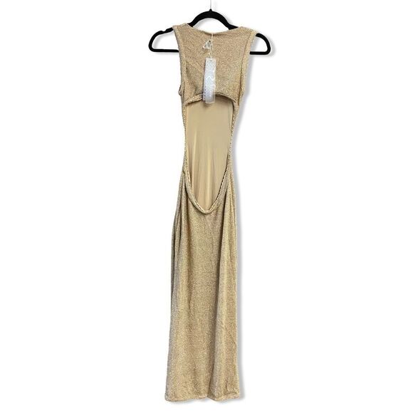 DEVON WINDSOR Maxine Dress Marigold
Gold knit metallic cut out Backless NWT S - Picture 7 of 14